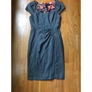 Ted Baker London Gray Midi Dress with Floral Detail
